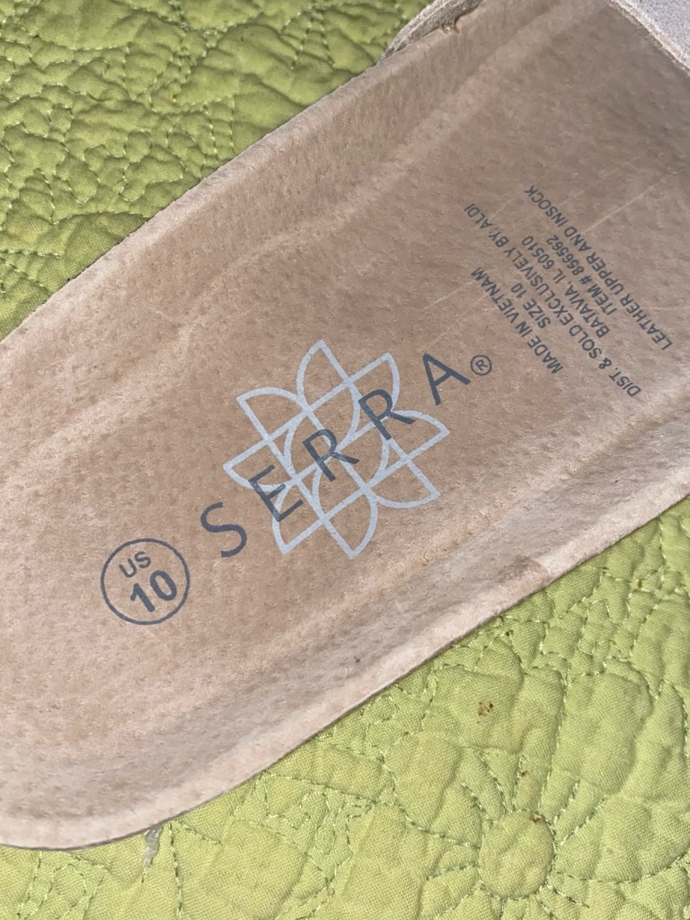 Serra Ladies Genuine Leather Footbed Sandal - Taupe Size 10 - Picture 6 of 6